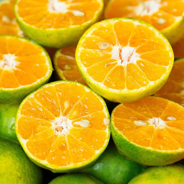 Tangerina orgánica Tailandia Alimentos Dulce Naturaleza Zumo Verde Naranja Fresco — Foto de Stock