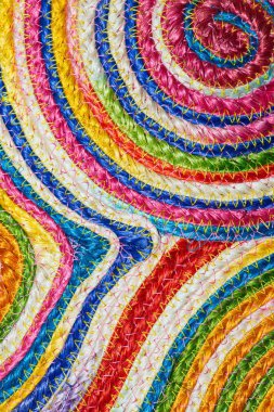 Güzel renkli dokuma sisal yün halı doğal çanta fations taxtures ve arka plan