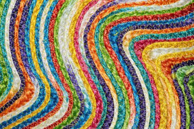 Güzel renkli dokuma sisal yün halı doğal çanta fations taxtures ve arka plan