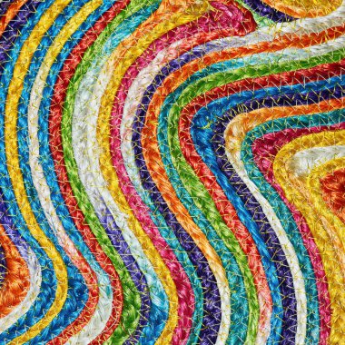 Güzel renkli dokuma sisal yün halı doğal çanta fations taxtures ve arka plan