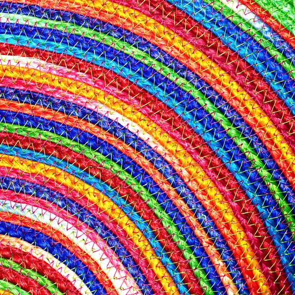 Schöne bunte gewebte Sisalwolle Teppich natürliche Tasche fations Steuern & Hintergrund — Stockfoto