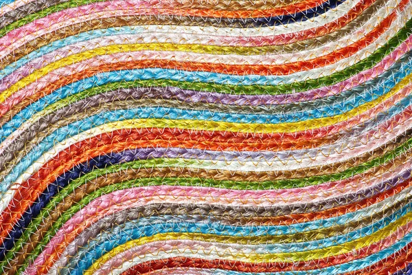 Hermosa alfombra de lana de sisal tejida colorida bolsa natural fations taxtures & background —  Fotos de Stock
