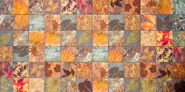 Old wall ceramic tiles patterns handcraft from thailand public. — Stock Photo, Image