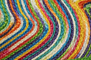 Renkli dokuma sisal yün halı taxtures ve arka plan