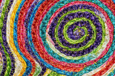 Renkli dokuma sisal yün halı taxtures ve arka plan