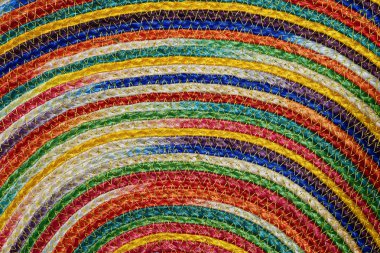 Renkli dokuma sisal yün halı taxtures ve arka plan