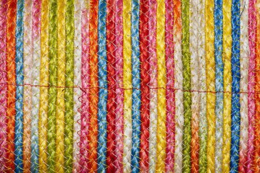 Renkli dokuma sisal yün halı taxtures ve arka plan