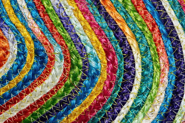 Colorful woven sisal wool rug taxtures & background — Stock Photo, Image