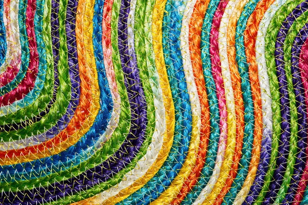 Colorful woven sisal wool rug taxtures & background — Stock Photo, Image