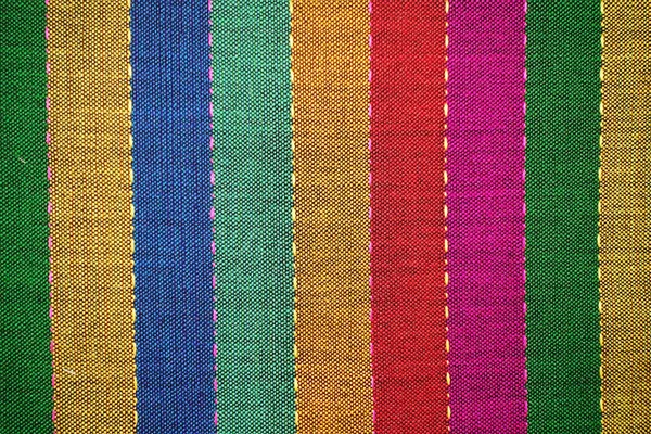 Colorful thai handcraft peruvian style rug surface close up More of this motif more textiles peruvian stripe beautiful background detail pattern arabic fashionable textile. — Stock Photo, Image