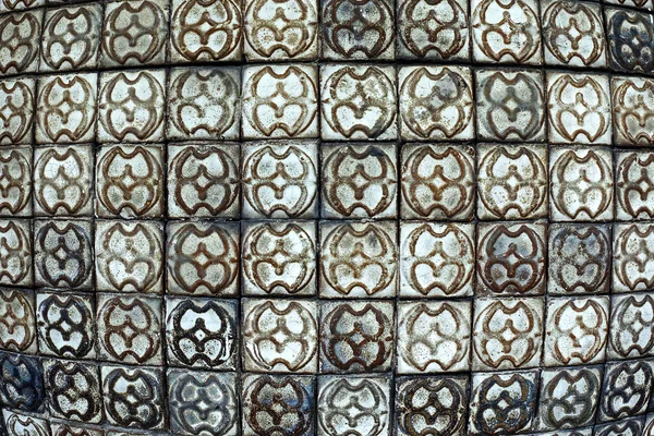Ponad 250 lat stare ściany ceramiczne płytki wzory handcraft z Tajlandii drogi parku publicznego flish oko — Zdjęcie stockowe