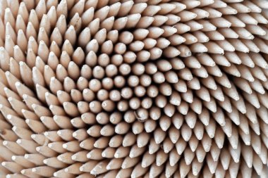 Arkaplan olarak tahta kürdan. Üst görünüm