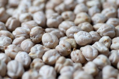 Arka plan olarak kurutulmuş nohut fasulyesi. Bakış açısı