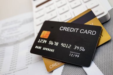 Mali konularda kullanılmak üzere finans, bankacılık ve kredi kartı kavramı.