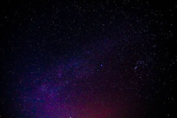 Night Scenery Colorful Light Yellow Milky Way Full Stars Sky — Stock Photo, Image