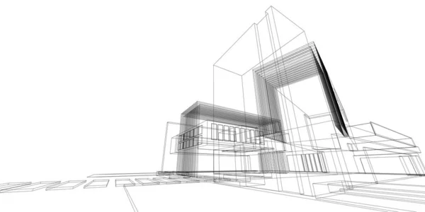 Абстрактна Будівельна Каркасна Конструкція Ілюстрація Будівництва Графічна Ідея Ідея Архітектурного — стокове фото