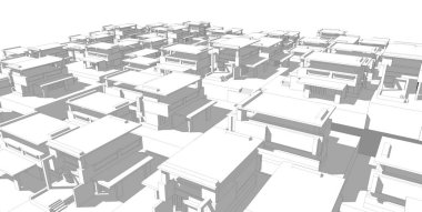 Soyut mimari çizim, illüstrasyon