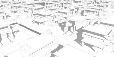 Soyut mimari çizim, illüstrasyon