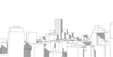 Soyut mimari çizim, illüstrasyon