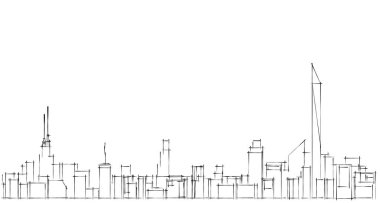 Soyut mimari çizim, illüstrasyon