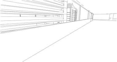 Soyut mimari çizim, illüstrasyon