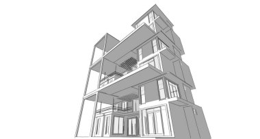 Soyut taslak, Mimari, İnşaat, Kablo Çerçeve