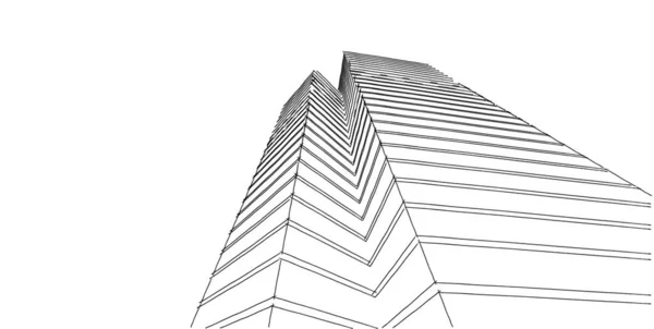 Абстрактный Архитектурный Эскиз Иллюстрация — стоковое фото