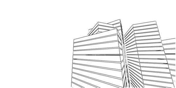 Abstrakte Architektonische Zeichnung Skizze Illustration — Stockfoto