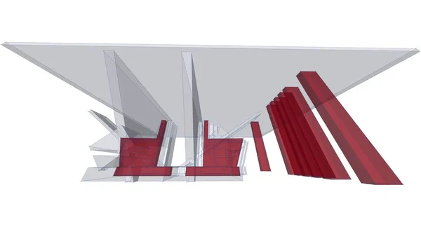 Абстрактний Ескіз Архітектурний Будівництво Каркас — стокове фото