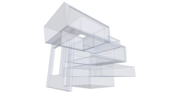 Esquisse Abstraite Architectural Construction Wireframe — Photo