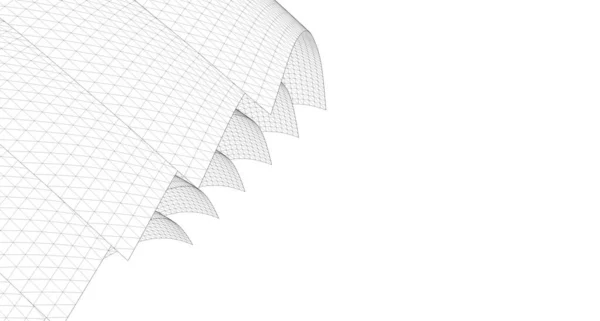 Геометрический Фон Абстрактный Эскиз Архитектура Строительство Wireframe — стоковое фото