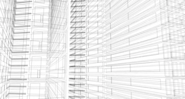 Esquisse Abstraite Architectural Construction Wireframe — Photo