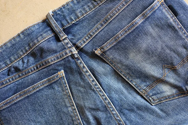 Dark Blue Jeans Close Close Shot Denim Jeans — Stock Photo, Image
