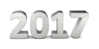 Yeni yıl metin gümüş 2017 3d