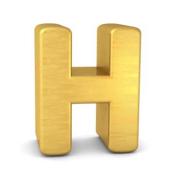 3D H harfi altın