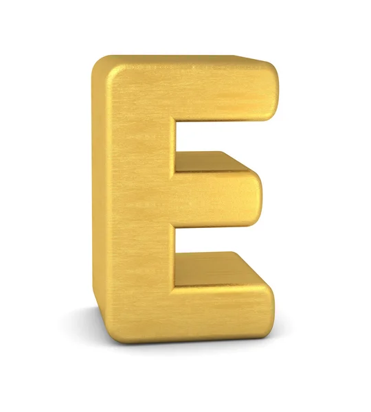 3D harf E altın — Stok fotoğraf