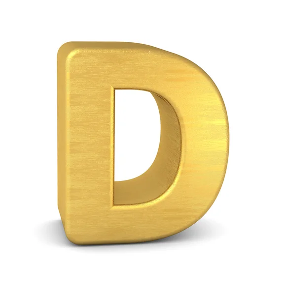 3D-s D betű arany — Stock Fotó