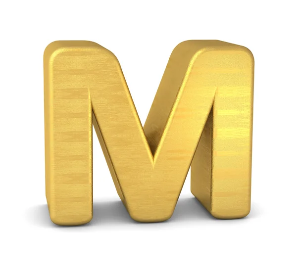 3d Buchstabe m Gold — Stockfoto