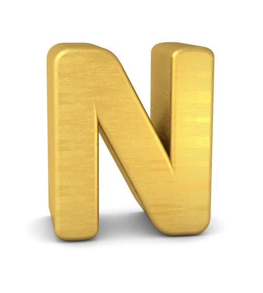 3D letter N goud — Stockfoto