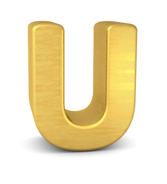 3D letter U goud — Stockfoto