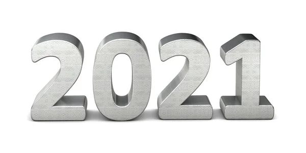 新年文本银元2021 3D渲染 — 图库照片