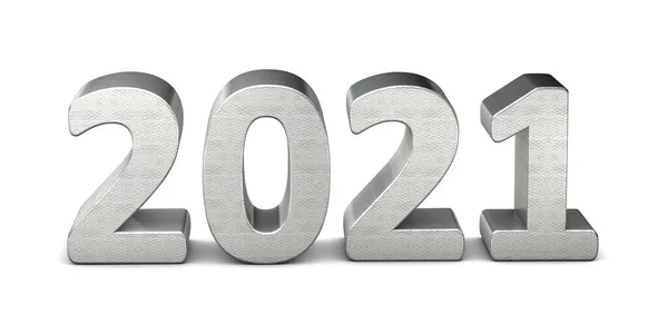 Neujahr Text Silber 2021 Rendering lizenzfreie Stockbilder