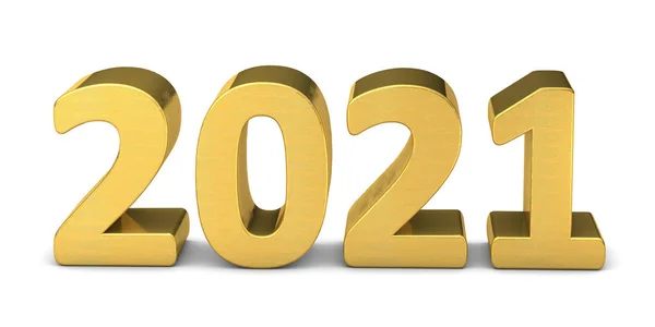 Neujahr Text Gold 2021 Rendering Stockbild