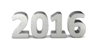 Yeni yıl metin gümüş 2016 3d