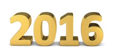 Yeni yıl metin altın 2016 3d