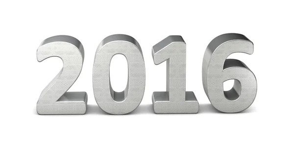 Новый год text silver 2016 3D — стоковое фото