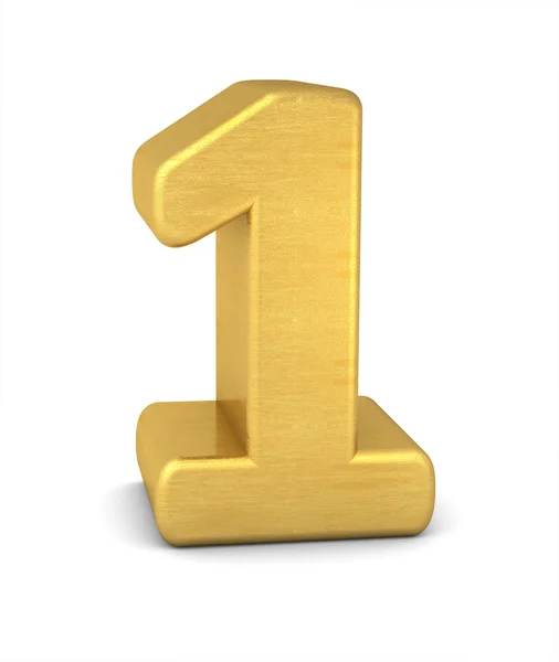 3d number 1 gold — Stock Photo, Image