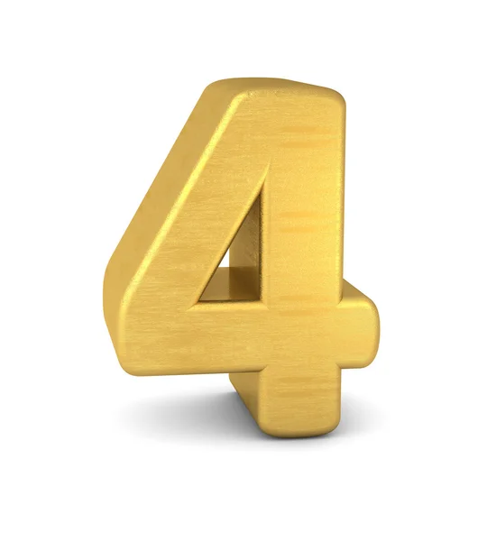 3d number 4 gold — Stock Photo, Image