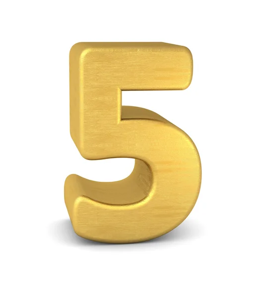 3d número 5 ouro — Fotografia de Stock