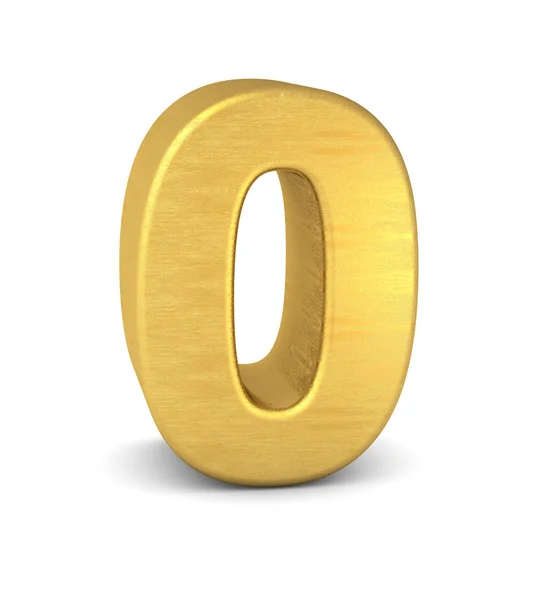 3d number 0 gold — Stock Photo, Image